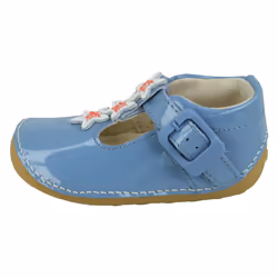 Girls Clarks Casual First Shoes Tiny Flower - Blue, UK 3 Infant