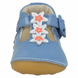 Girls Clarks Casual First Shoes Tiny Flower - Blue, UK 4.5 Infant