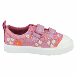 Girls Clarks Casual Shoes City Bright - Blue Floral Textile - UK Size 4.5F - EU Size 20.5 - US Size 5M - Pink Floral Glitter, UK 5.5 Infant