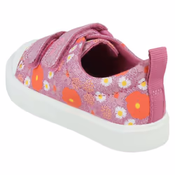 Girls Clarks Casual Shoes City Bright - Pink Floral Glitter, UK 8 Child