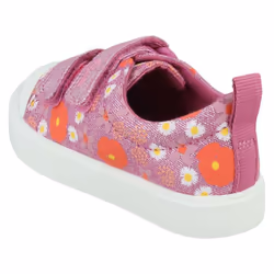 Girls Clarks Casual Shoes City Bright - Pink Floral Glitter, UK 9 Child