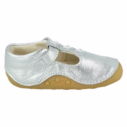 Girls Clarks Casual First Shoes Tiny Flower - Silver Leather - UK Size 2.5F - EU Size 18 - US Size 3M - Silver, UK 5 Infant