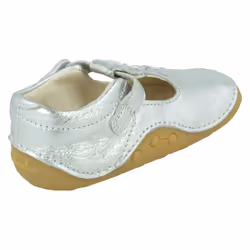 Girls Clarks Casual First Shoes Tiny Flower - Silver, UK 5.5 Infant