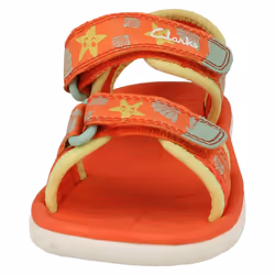 Childrens Clarks Casual Summer Sandals Surfing Tide K - Coral, UK 1 Child