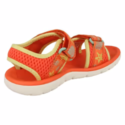 Childrens Clarks Casual Summer Sandals Surfing Tide K - Coral, UK 2 Child