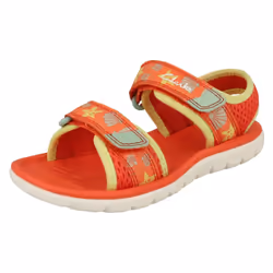 Childrens Clarks Casual Summer Sandals Surfing Tide K - Coral, UK 11.5 Child