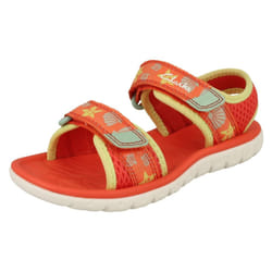 Childrens Clarks Casual Summer Sandals Surfing Tide K - Coral, UK 11.5 Child