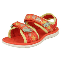 Childrens Clarks Casual Summer Sandals Surfing Tide T 20 - Coral, UK 7 Infant