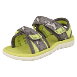 Childrens Clarks Casual Summer Sandals Surfing Tide T 20 - Yellow, UK 6 Infant