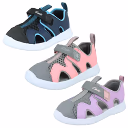 Childrens Clarks Casual Summer Sandals Ath Surf T - Lilac, UK 4.5 Infant