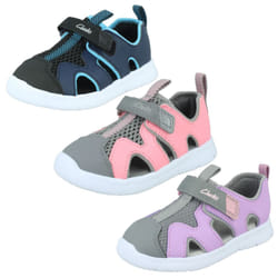 Childrens Clarks Casual Summer Sandals Ath Surf T - Lilac, UK 4.5 Infant