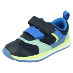 Boys Clarks Casual Trainers Ferris Run - Navy, UK 5 Infant