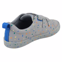 Boys Clarks Casual Shoes Foxing Print K - Grey, UK 2 Child