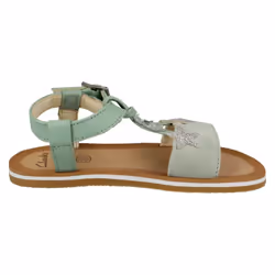 Girls Clarks Star Detailed Sandals Finch Summer K - Green, UK 11 Child