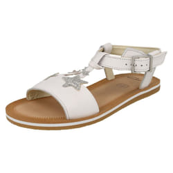 Girls Clarks Star Detailed Strappy Sandals Finch Summer T - Green, UK 7 Infant