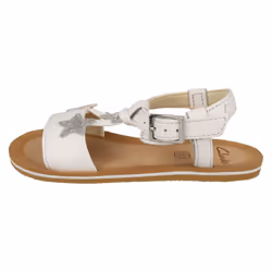 Girls Clarks Star Detailed Strappy Sandals Finch Summer T - White, UK 7 Infant