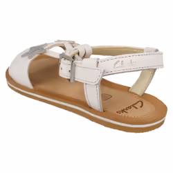 Girls Clarks Star Detailed Strappy Sandals Finch Summer T - White, UK 7.5 Infant