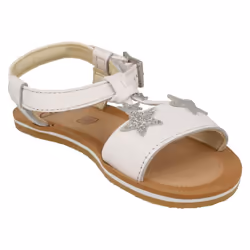 Girls Clarks Star Detailed Strappy Sandals Finch Summer T - White, UK 9 Child