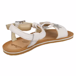 Girls Clarks Star Detailed Strappy Sandals Finch Summer T - White, UK 9.5 Child