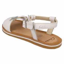 Girls Clarks Star Detailed Sandals Finch Summer K - White, UK 10.5 Child