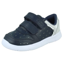 Boys Clarks Shark Detail Trainers Ath Scale - Navy, UK 4 Infant