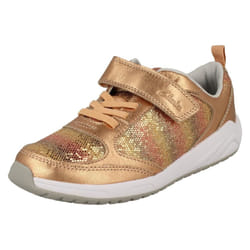 Unisex Childrens Clarks Casual Trainers Aeon Flex - Gold, UK 2.5 Child