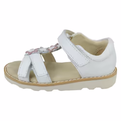 Girls Clarks Casual Sandals Crown Flower - White, UK 6.5 Infant
