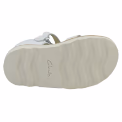 Girls Clarks Casual Sandals Crown Flower - White, UK 8.5 Child