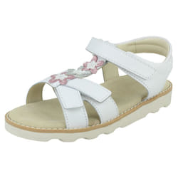 Girls Clarks Casual Sandals Crown Flower - Pink, UK 5 Infant