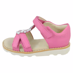 Girls Clarks Casual Sandals Crown Flower - Pink, UK 6 Infant