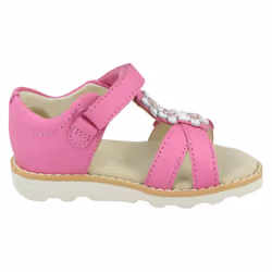 Girls Clarks Casual Sandals Crown Flower - Pink, UK 5 Infant