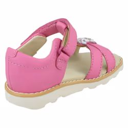 Girls Clarks Casual Sandals Crown Flower - Pink, UK 6 Infant