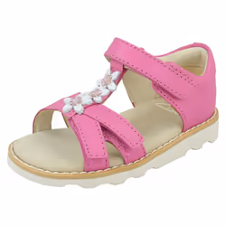 Girls Clarks Casual Sandals Crown Flower - Pink, UK 8.5 Child