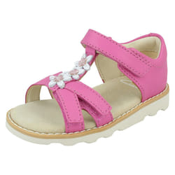 Girls Clarks Casual Sandals Crown Flower - Pink, UK 8.5 Child