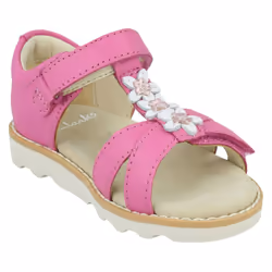 Girls Clarks Casual Sandals Crown Flower - Pink, UK 8.5 Child