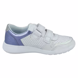 Girls Clarks Casual Trainers Scape Shell - White Leather - UK Size 1.5F - EU Size 33.5 - US Size 2M - White, UK 2 Child