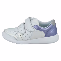 Girls Clarks Casual Trainers Scape Shell - White Leather - UK Size 1.5F - EU Size 33.5 - US Size 2M - White, UK 2.5 Child