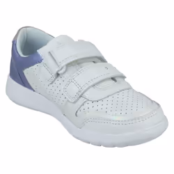 Girls Clarks Casual Trainers Scape Shell - White Leather - UK Size 1.5F - EU Size 33.5 - US Size 2M - White, UK 12 Child