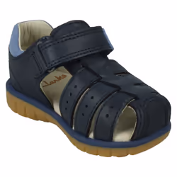 Boys Clarks Hook & Loop Strap Fisherman Sandals Roam Bay - Navy, UK 6 Infant