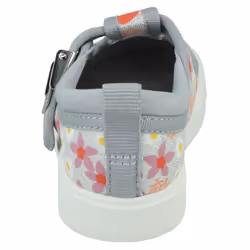 Girls Clarks Casual T-Bar Shoes City Dance - Silver Floral, UK 5 Infant