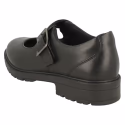 Girls Clarks Mary Jane Style Shoes Loxham Walk Y - Black, UK 4.5 Child