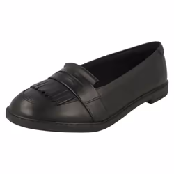 Boys Clarks Lace Up Formal Shoes Scala Edge Y - Black, UK 3 Child