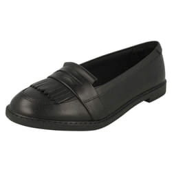 Boys Clarks Lace Up Formal Shoes Scala Edge Y - Black, UK 3 Child