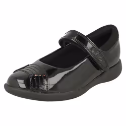 Girls Clarks Rainbow Detailed School Shoes Etch Beam - Black, UK 8.5 Child