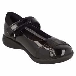 Girls Clarks Rainbow Detailed School Shoes Etch Beam - Black, UK 9.5 Child