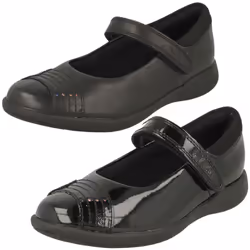 Girls Clarks Rainbow Detailed School Shoes Etch Beam - Black, UK 1.5 Child