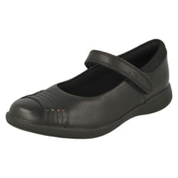 Girls Clarks Rainbow Detailed School Shoes Etch Beam - Black, UK 1.5 Child