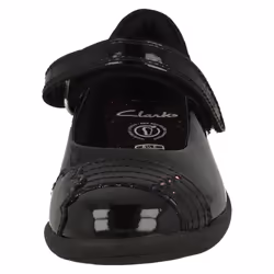 Girls Clarks Rainbow Detailed School Shoes Etch Beam - Black, UK 10 Child