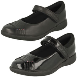 Girls Clarks Rainbow Detailed School Shoes Etch Beam - Black, UK 1.5 Child