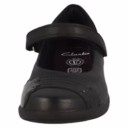 Girls Clarks Rainbow Detailed School Shoes Etch Beam - Black, UK 12 Child